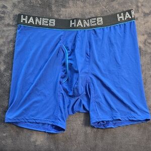 Hanes Blue Boxer Briefs with Contoured Pouch